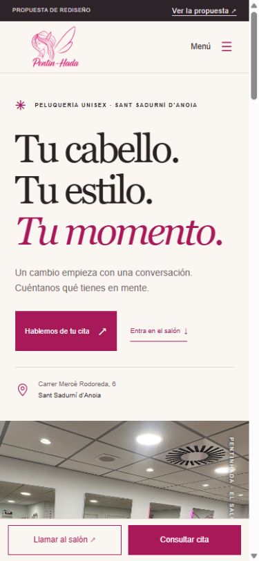 Portada de la propuesta en móvil